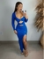 Vestido manga longa com fenda frontal e acessório - comprar online