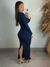 Vestido Manga Longa Fenda Traseira e Acessório Sensual - Parada do Cropped