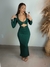 Vestido Manga Longa Fenda Traseira e Acessório Sensual na internet