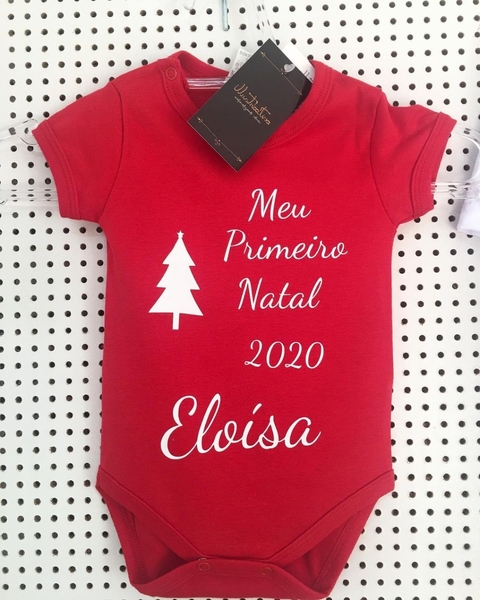 Body Infantil Vermelho Feliz Natal