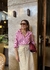Camisa listrada vermelha em tricoline slim Luiza - comprar online