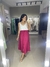 Saia midi linho com fenda Kassia - comprar online