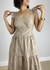 Vestido bordado longuete bege Mary na internet