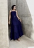 Vestido azul marinho longuete Flor