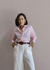 Camisa listrada rosa em algodão slim Luiza - Maria Brand