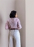 Camisa listrada rosa em algodão slim Luiza - loja online