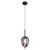Pendente Três em Metal Preto e Vidro Fumê Ø27cm Bella HC015