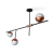 Plafon Tecno em Metal Preto/Cobre e Vidro 142cm 3xG9 Itamonte 4286/1