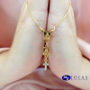 COLAR ESCAPULÁRIO COM CRUZ DE STRASS FOLHEADO A OURO 18K