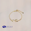 PULSEIRA INFINITO LOVE COM DETALHE EM PÉROLA FOLHEADA A OURO 18K