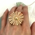 Anel Metal Flor Folheado a Ouro 18K