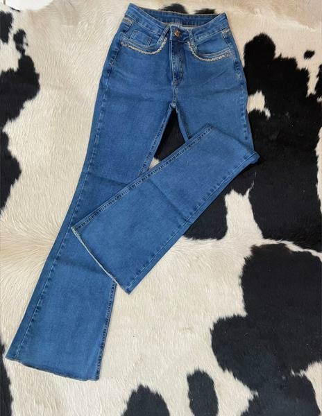 CALCA JEANS FEMININA BORDADA MINUTY - 251925