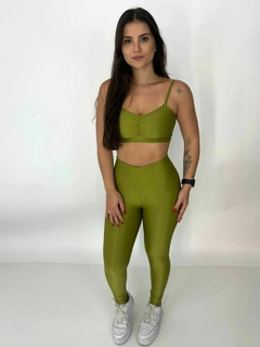 CONJ TOP+LEGUING VERDE CANELADO