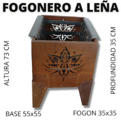 FOGONERO A LEÑA MODELO FLOR 35X35 CM en internet