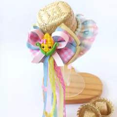 Chapéu de Palha na Tiara (Milho) / Candy Color