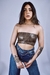 Cropped Over Tube Couro