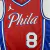 Philadelphia 76ers 2023/2024 George 8 Vermelha na internet