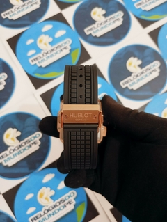 ▶️ RELÓGIO HUBLOT SQUARE BANG ROSE E BLACK - Relogios do Mundo PE