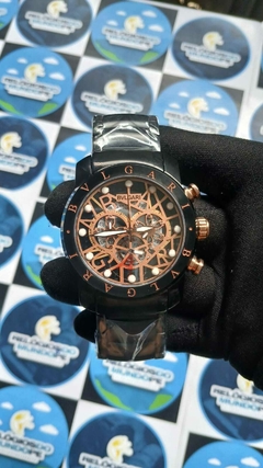 ▶️ RELOGIO BVLGARI ESQUELETON CHNOGRAPH BLACK