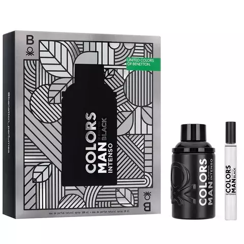 United Colors Man Black Intenso Benetton Coffret Kit - Perfume Masculino EDP 100ml + Travel Size - Kit