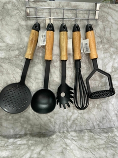 Utensilios Teflon Mango Madera