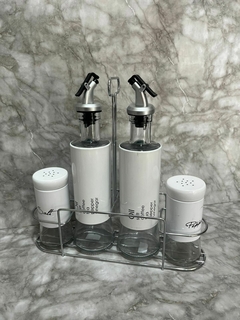 Set x4 aceitero, vinagrero, salero y pimentero - comprar online