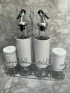 Set x4 aceitero, vinagrero, salero y pimentero