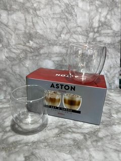 Set x2 Vaso Taza Doble Pared Vidrio 200Cc. - comprar online