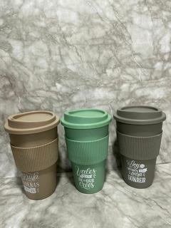 Vaso termico Plastico con banda silicona