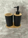 Kit De Baño Es Set Bambu 3 Piezas En Bambú Y Plástico