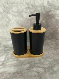 Kit De Baño Es Set Bambu 3 Piezas En Bambú Y Plástico