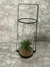COLGANTE DE HIERRO/VIDRIO CON PLANTA ARTIFICIAL 36CM. COD: 3768.