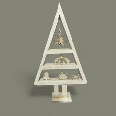 Pino Navideño de Madera Pintado - 54x30 cm. COD: 4509.