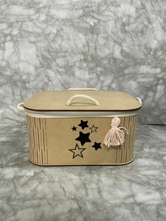 Cesto organizador de melamina con tapa y diseño zen – 25x20x15 cm. COD: 3253. - comprar online