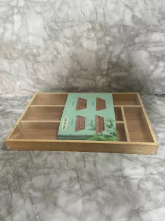 Porta Cubiertos de Madera de Bambú – 33,5x21,5x3 cm | Elegancia y organización. COD: 1153. - comprar online