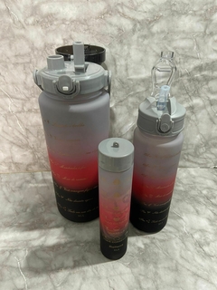 Set de 3 Botellas Motivacionales con Bombilla y Pico - ¡Capacidad y Motivación en Cada Sorbo!. COD: 2933. - comprar online
