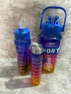 Set de Botellas Motivacionales con Pico y Bombilla – 2L, 900ml y 300ml. COD: 2934.