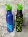 Botellas de Agua Infantiles de Acero con Dibujos - Negro o Azul. COD: 2941.