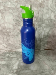 Botellas de Agua Infantiles de Acero con Dibujos - Negro o Azul. COD: 2941. - tienda online