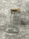 Frasco de Vidrio con Tapa de Madera y Cierre Hermético – 26 cm de Alto. COD: 1375.