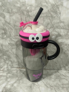 Vasos Grandes Infantiles de Plástico con Tapa y Bombilla - Estilo Quencher. COD: 2945. - comprar online
