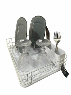 Secaplatos de Acero Pintado con Bandeja y Escurre Cubiertos - 12 Platos. COD: 1551.
