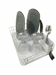 Secaplatos de Acero Pintado con Bandeja y Escurre Cubiertos - 12 Platos. COD: 1551. - comprar online