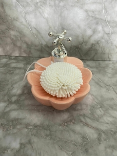 Dispensador de jabón líquido/detergente con esponja – Color rosa bebé. COD: 4768. - comprar online