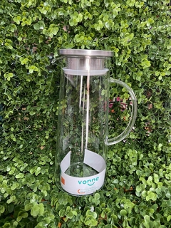 Jarra de vidrio con tapa de acero inoxidable – 1200 ml. COD: 1828.