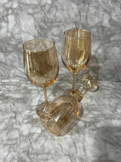 Set x6 Copas de Vino Vidrio Naranja Fumé 450 ml en Caja. COD:73.