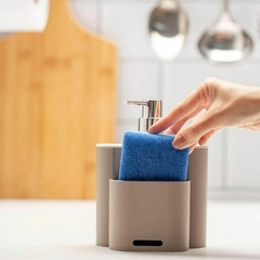 Dispenser de Jabón con Porta Esponja – 500 ml Coza Flat - Cod:4778