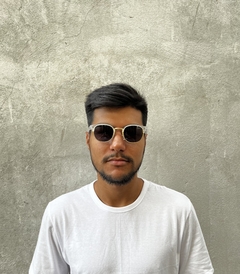 Óculos de sol Itália transparente com dourado - comprar online