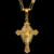 Pingente Cruz Com Jesus Detalhe Fundo - 4,7 x 3,5 cm - Banhado A Ouro 18K