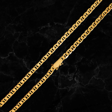 Corrente Piastrini Fecho Gaveta 5mm - 60 ou 70cm - Banhada a Ouro 18K - comprar online